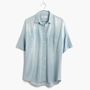 Madewell Light Wash Denim Courier Top